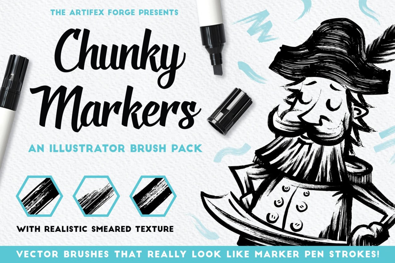 Chunky Markers - Illustrator Brushes